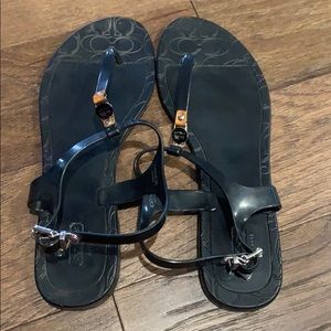Coach size 11 black sandals